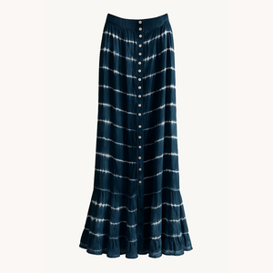 Tiara Blue and White Maxi Skirt